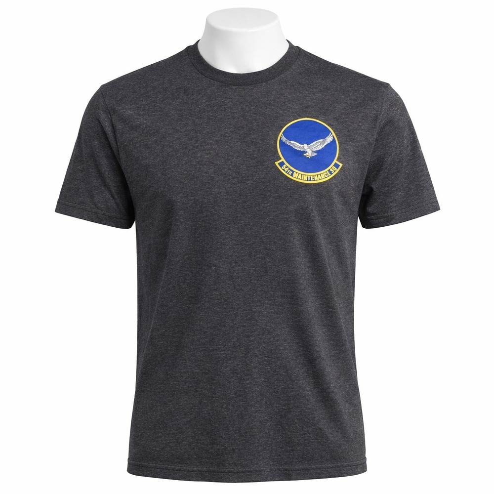 54th Maintenance Squadron T-Shirt Military Eagle Patch Gray Custom Ink Men's Tee